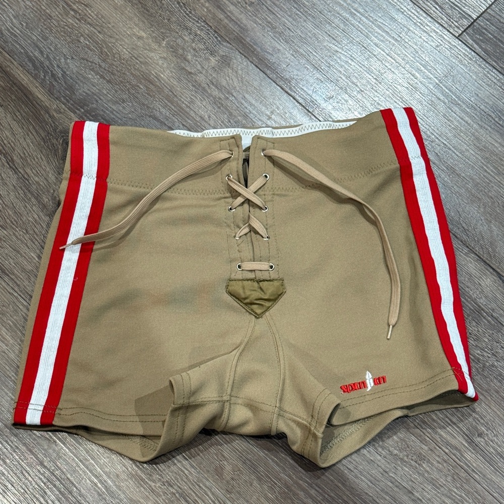 Vintage SPANJIAN Lace-Up Athletic Roller Skate Coaching Shorts, MED, Made in USA
